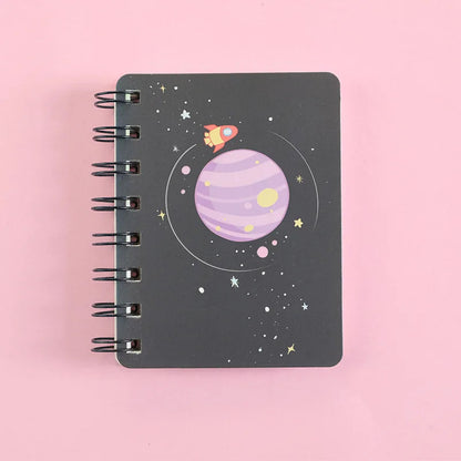 1 Pcs Planet Flip Coil Book Student Portable Pocket Notebooks Mini Notebook A7 Mini Notes School Supplies Office Stationery - petguardiansupplies