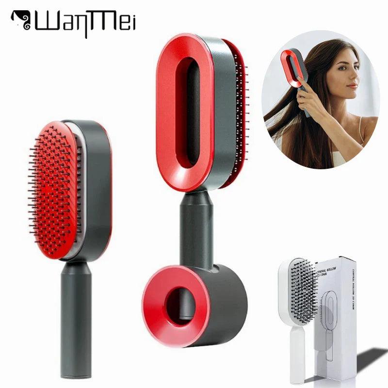 Self Cleaning Hairbrush Women Hair Brush One-key Cleaning Hair Loss Airbag Scalp Massage Comb Anti-Static Hairbrush Dropshipping - petguardiansupplies