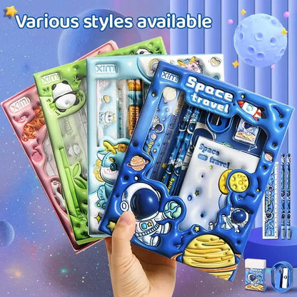 Stationery Sets for Students School Supplies Rulers Notebooks Pens Children Birthday Gifts Kids Learning Tools Creative Writing - petguardiansupplies