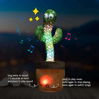 Birthday Present Dancing Cactus Electron Plush Toy Soft Plush Doll Babies Cactus That Can Sing And Dance Voice Interactive Bled - petguardiansupplies