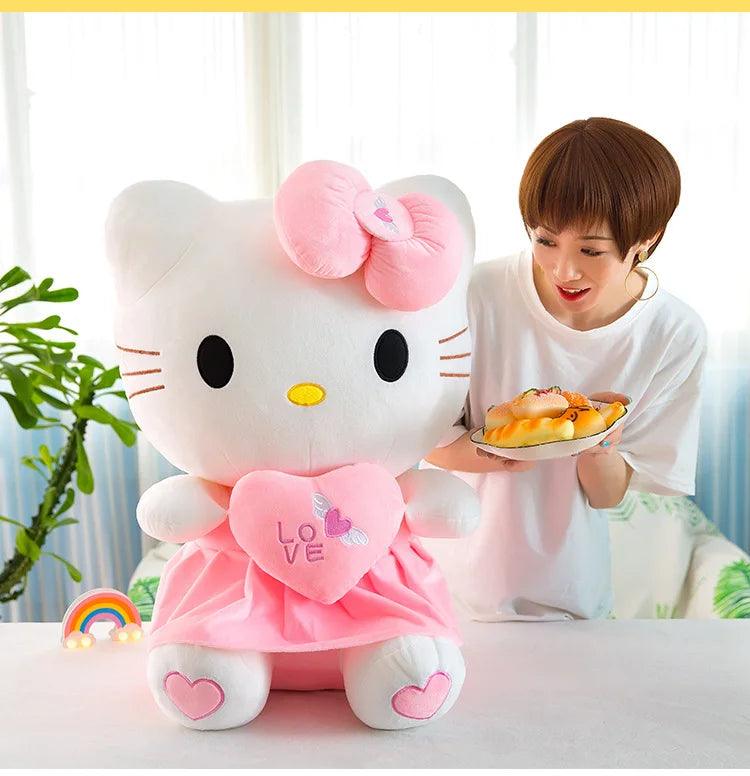 Cute Hello Kitty Pink Plush Stuffed Toys Anime Cartoon Plushie Doll Soft Stuffed Pillow Toys For Children Birthday Xmas Gifts - petguardiansupplies