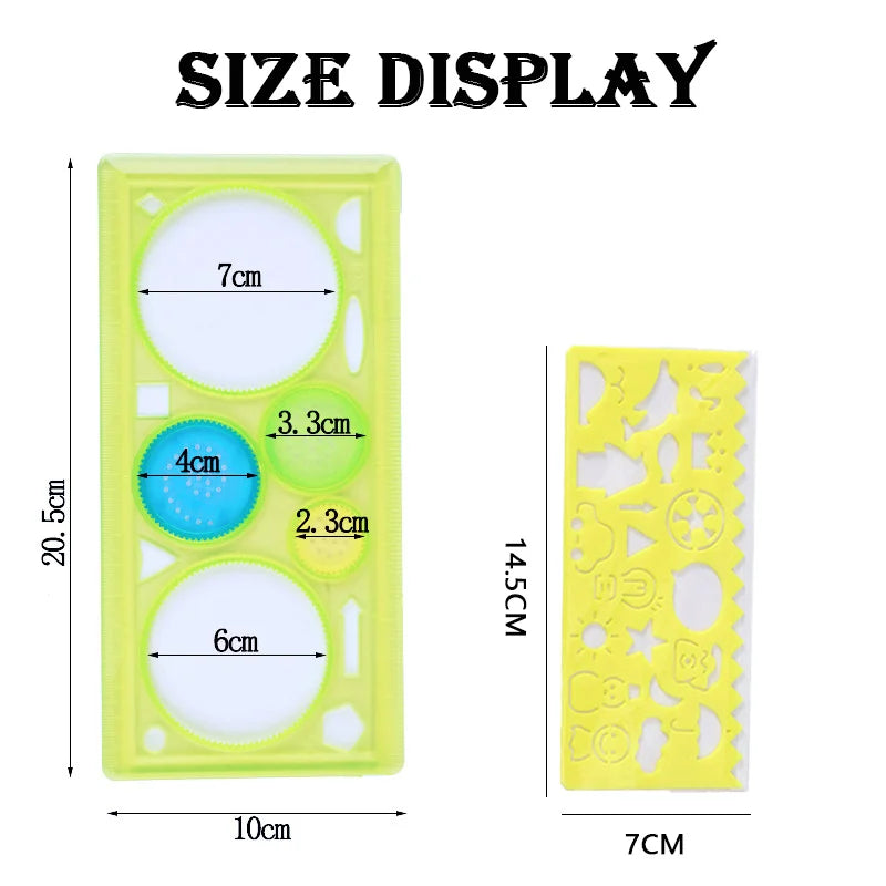 Geometry Spirograph Drawing Stencils Set Painting Template Art Crafts Creative Kids Educational Toy Variety of Flowers Ruler - petguardiansupplies