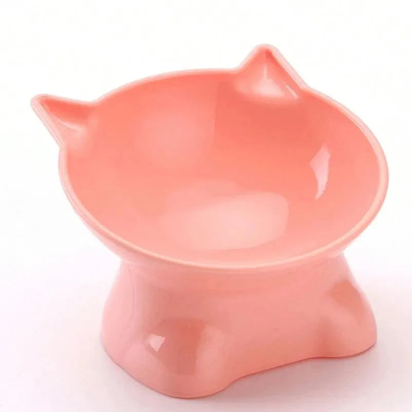 Hot-selling Nordic style pet bowl cervical vertebra protection cat bowl anti-tip plastic inclined mouth cat bowl pet supplies - petguardiansupplies