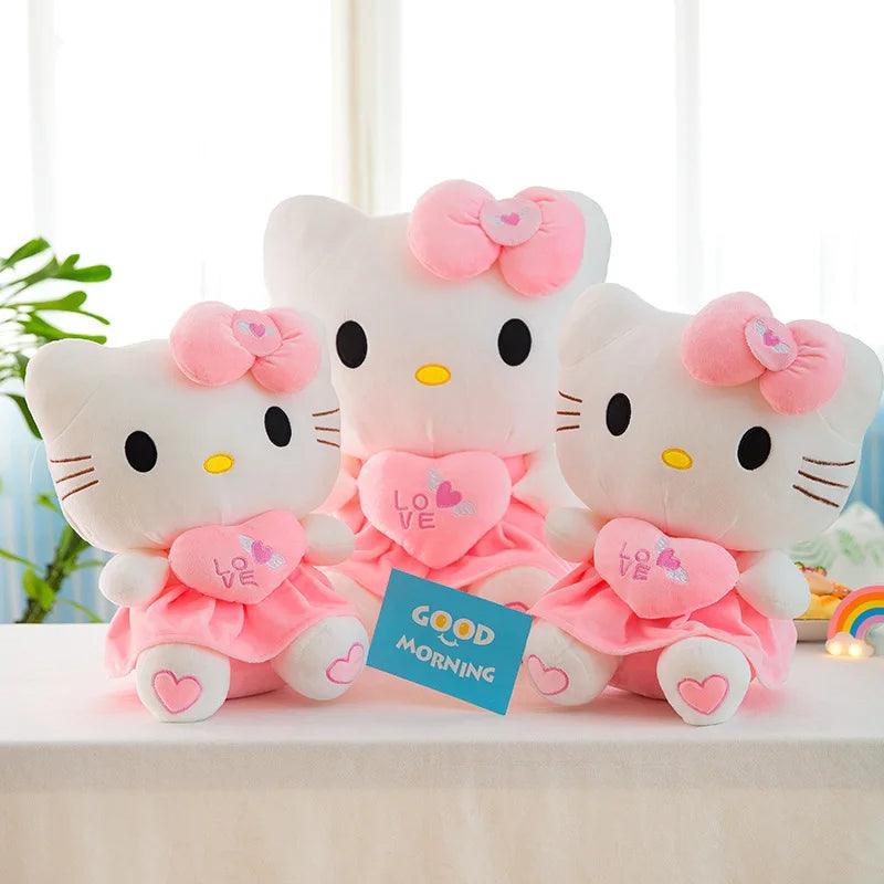 Cute Hello Kitty Pink Plush Stuffed Toys Anime Cartoon Plushie Doll Soft Stuffed Pillow Toys For Children Birthday Xmas Gifts - petguardiansupplies