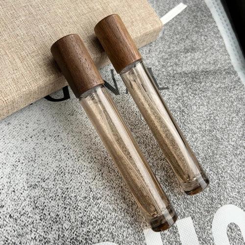 Perfume Bottle 10ml Wood Lid High Quality Mist Sprayer Essential Oil Roller Roll-on Bottle Portable Makeup Tool Perfume Atomizer - petguardiansupplies