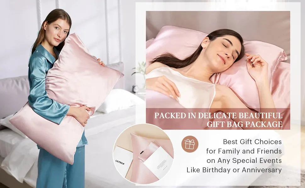 LILYSILK Pure 100 Silk Pillowcase Hair With Hidden Zipper 19 Momme Terse Color For Women Men Kids Girls Luxury Free Shipping - petguardiansupplies