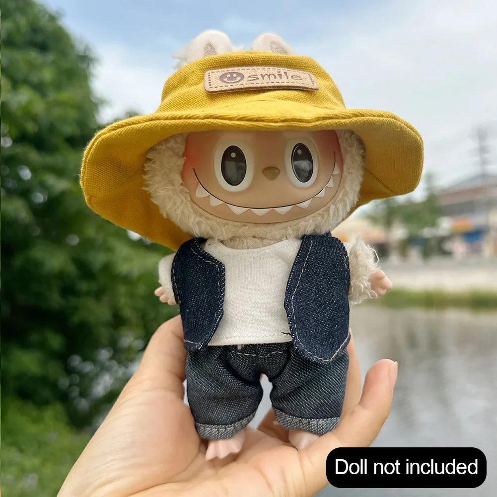 17cm Cute Mini Clothes Plush Hoodie Dolls Jumpsuit Clothing Fans Overalls No Doll Accessories for Korea Kpop Exo Labubu Idol - petguardiansupplies