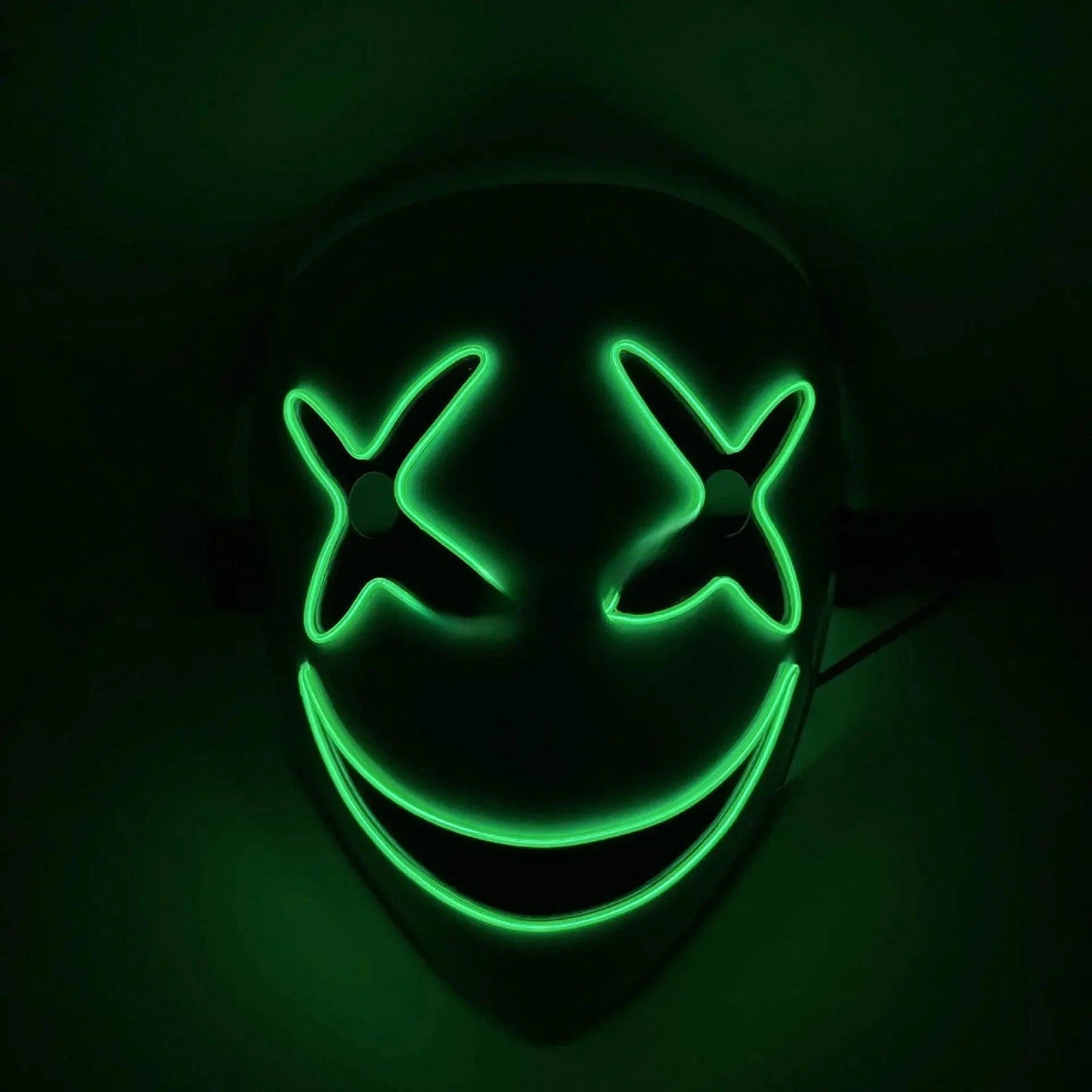 Led Light Pitch-dark Bullet Smiley Caterpillar Transparent Full Face Ghost Face Clown Black Covenant Witch Halloween Party Masks - petguardiansupplies