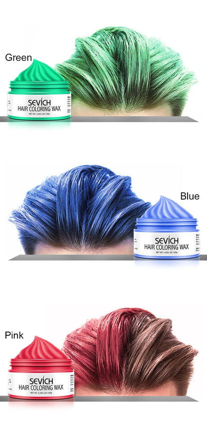 Sevich Temporary Hair Color Wax Men Diy Mud One-time Molding Paste Dye Cream Hair Gel for Hair Coloring Styling Silver Grey 120g - petguardiansupplies