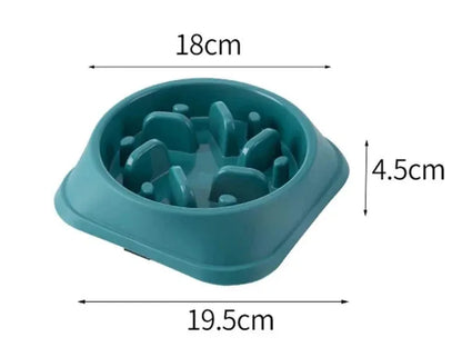 Pet Cat Dog Slow Food Bowl Fat Help Healthy Round Anti-choking Thickened And Non-slip Multiple Colors Shapes - petguardiansupplies