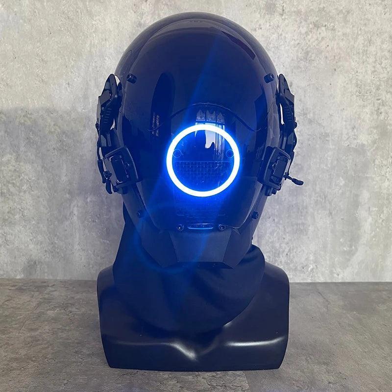 CyberPunk Mask 7 Kinds Of Color Selectable Led Samurai Circular LED Cosplay SCI-FI Helmet Party Toys For Men and Women - petguardiansupplies