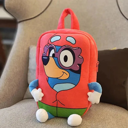 Bluey Family Cosplay Kindergarten Child Cartoon School Bag Bluebin Dog Backpack Kawaii Bluey Orange Dog Children's Backpack Toys - petguardiansupplies