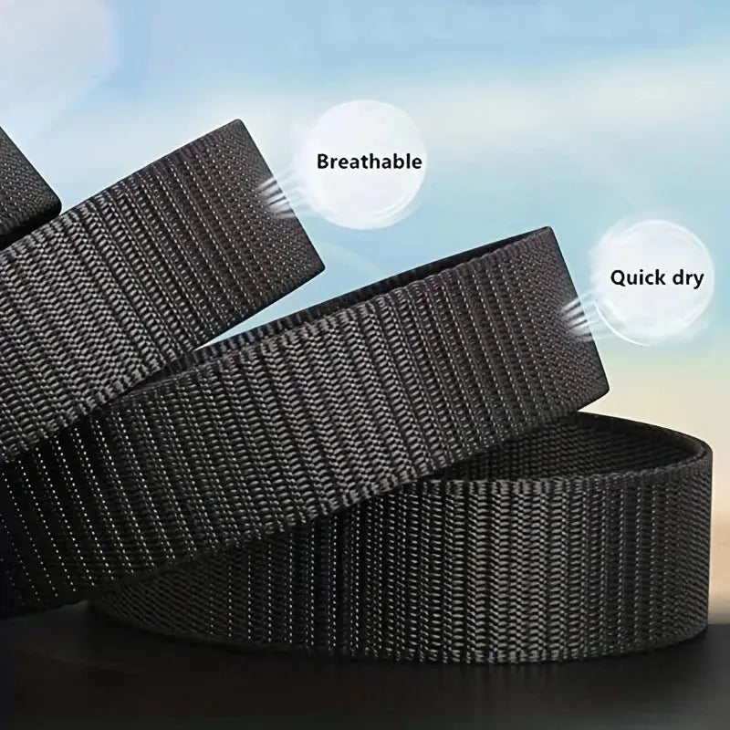 Nylon Belt Automatic Buckle Outdoor Multifunctional Tactical Canvas Belts Light Comfortable Non-metal Belt - petguardiansupplies