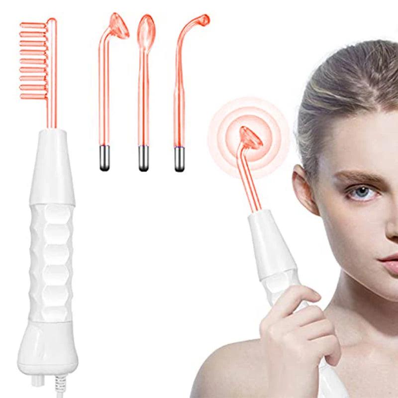 4 In 1 High Frequency Electrode Wand Electrotherapy Glass Tube Beauty Device Acne Spot Remover Facial Anti Wrinkle Skin Care Spa - petguardiansupplies