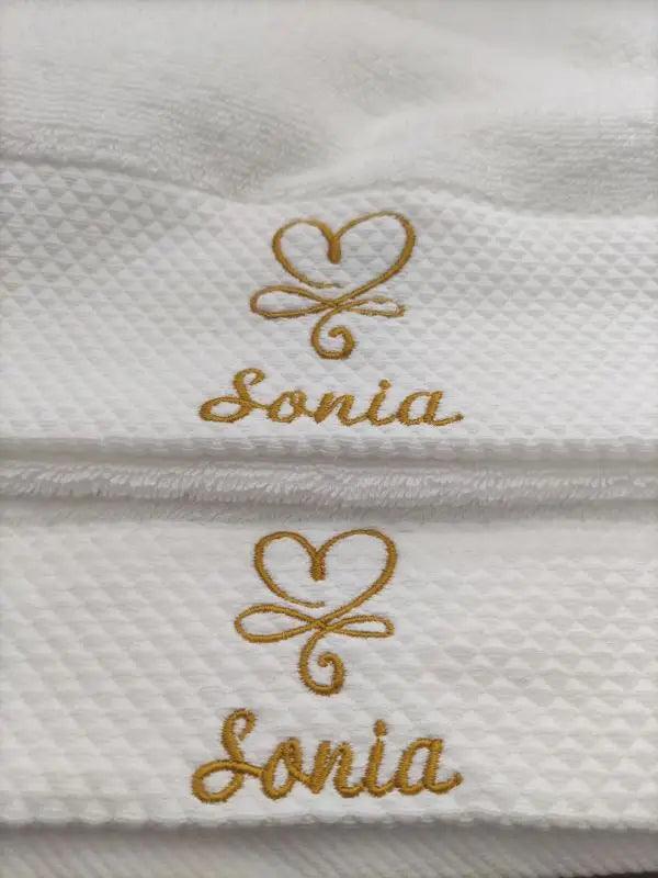 AHSNME White Cotton Personalise Bath Towels Hotel SPA Club Sauna Beauty Salon Custom Embroidery Logo Restaurant Hand Towel - petguardiansupplies