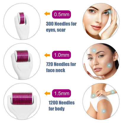 Micro Titanium Needle Derma Roller Set: Anti-Aging Skin Care for Healthy Face 6-in-1 Kit - petguardiansupplies