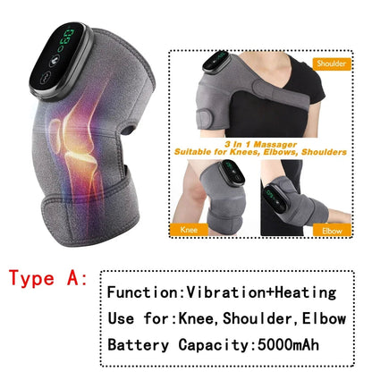 Electric Heating Knee Pad Vibration Massage Leg Joint Elbow Support Shoulder Warming Knee Temperature Massager - petguardiansupplies