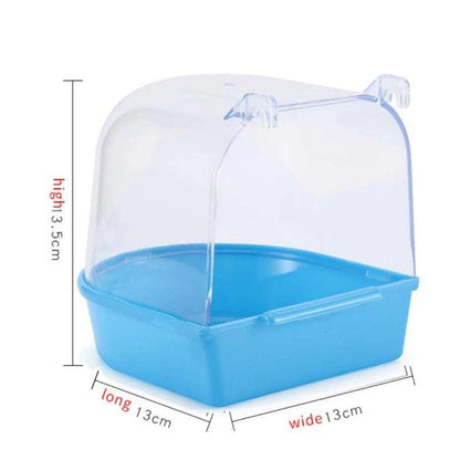 Pet Bird Bath Box Bird Cage Accessory Bathing Tub for Small Brids Parakeet Budgerigar Lovebirds Small Animals - petguardiansupplies