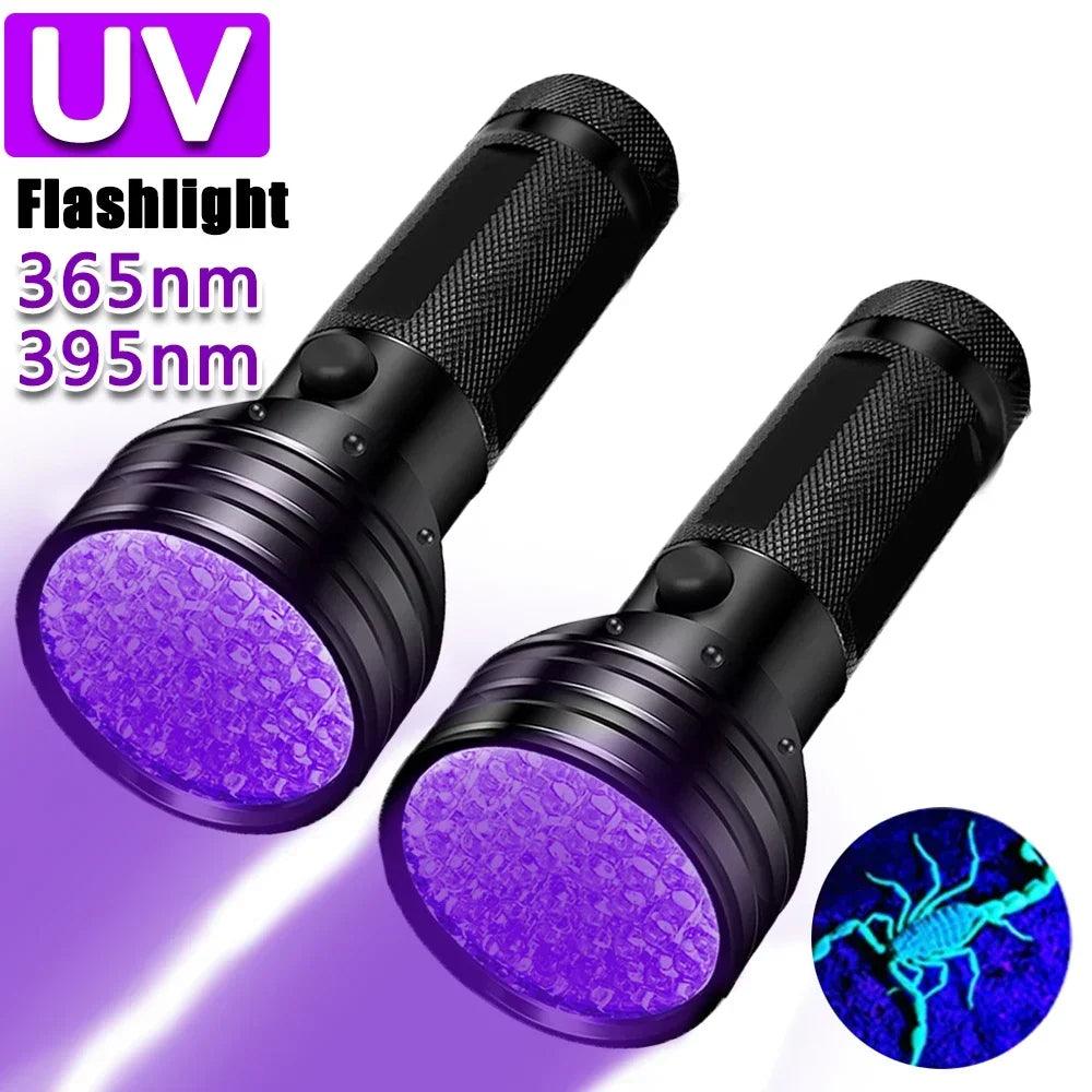 UV Flashlight 51LED UV Light 395nm UV Flashlights Ultraviolet Torch Black Light Safety Detector for Dry Pets Urine Stains Bug - petguardiansupplies