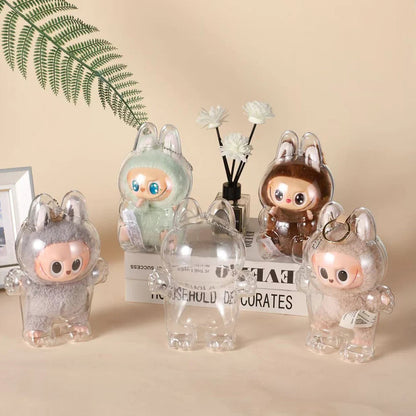 Labubu Transparent Protective Cover Monster Toy Cute Display Cover for Party Dolls - petguardiansupplies