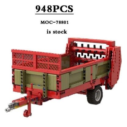 Classic Farm Machinery Manure Spreader MOC-78801 Trailer Body 948pcs Technic Building Block Toy Model Kids Christmas Gift - petguardiansupplies