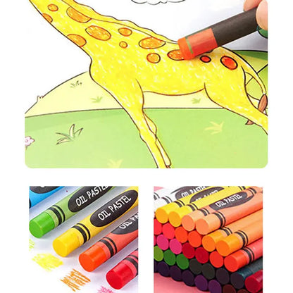 42/86pcs Drawing Set Non Toxics Crayon Arte Easy Hold Color Pen Safe for Children Kids Painting Tools Drawing Kit Stationery - petguardiansupplies