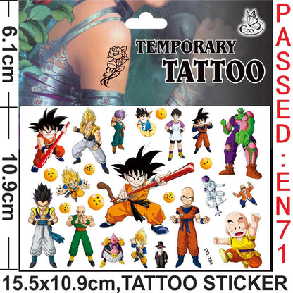 Cartoon Dragon Ball Tattoo Stickers Temporary Tattoos for Kids Birthday Party Supplies Favors Cute Tattoos Stickers Decoration - petguardiansupplies