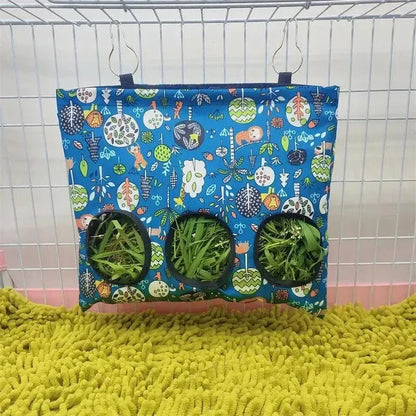 2/3 Holes Hanging Hay Bag for Bunny Guinea Pigs Small Animal Feeder Rabbit Food Dispensers Bag Cage Accessories Pet Feeding Bag - petguardiansupplies