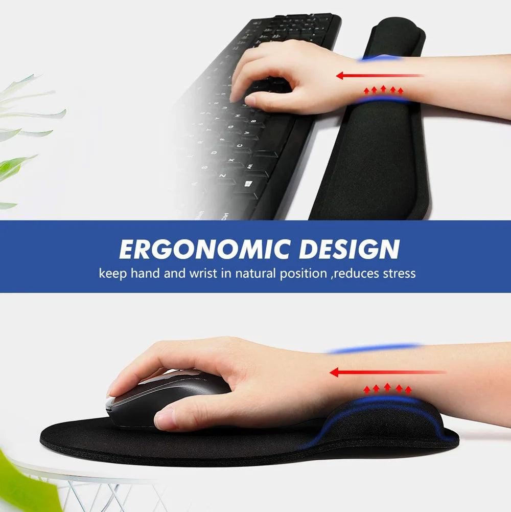 New Wrist Rest Mouse Pad Memory Foam Superfine Fibre Wrist Rest Pad Ergonomic Mousepad for Typist Office Gaming PC Laptop - petguardiansupplies