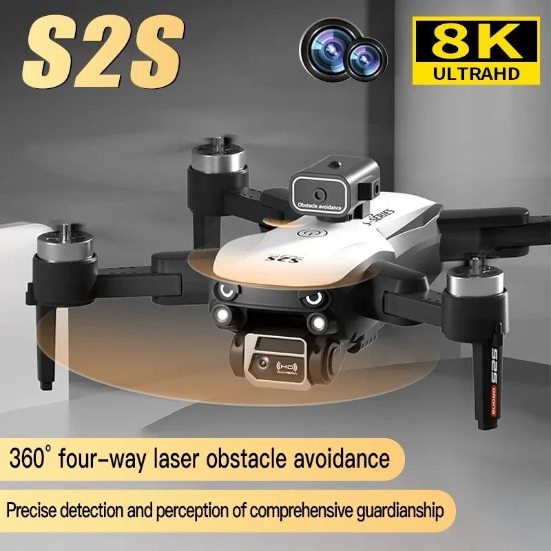 S2S Outdoor Drone 8K HD Dual Camera Brushless Motor Obstacle Avoidance Dron RC Helicopter Foldable Quadcopter Toy For Xiaomi - petguardiansupplies