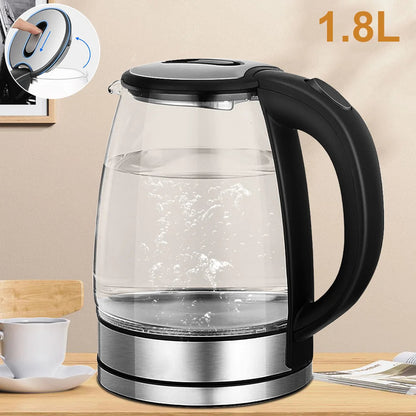 220V 1.8L Electric Kettle Glass Tea Kettle 1500-1800W Water Boiler Home Kitchen water heater,Dry Boiling Protection - petguardiansupplies