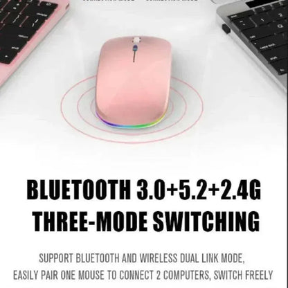 Tablet Phone Computer Bluetooth Wireless Mouse Charging Luminous 2.4G USB Wireless Mouse Portable Mouse - petguardiansupplies