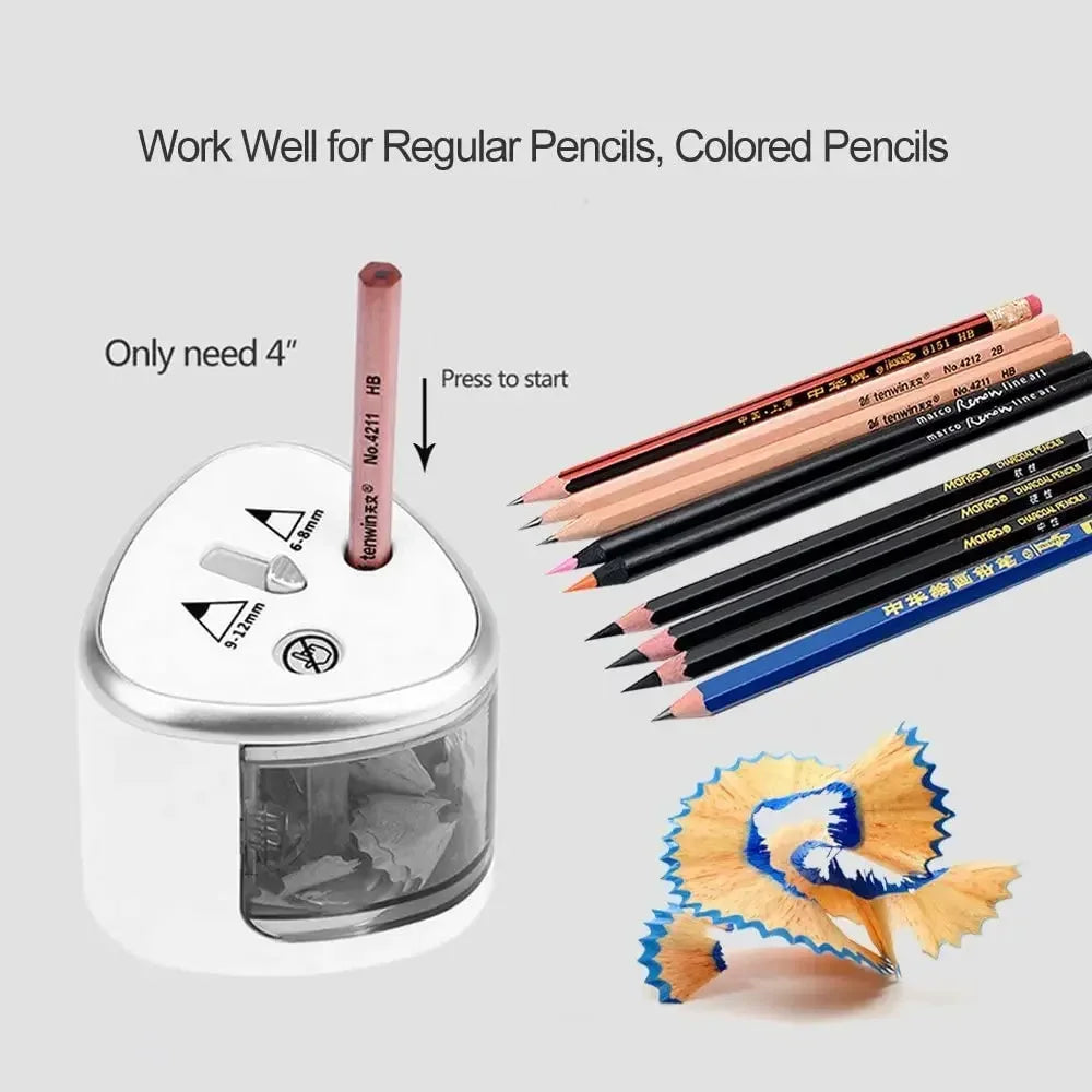 Tenwin New Two-hole Electric Automatic Pencil Sharpener Switch Pencil Sharpener Home Office School Supplies Stationery Art - petguardiansupplies