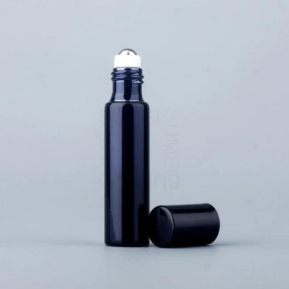 10ml Gold/Silver/Black Glass Roll On Bottle with Stainless Steel Roller Ball for Perfume Eye Cream Essential Oil Travel Bottles - petguardiansupplies