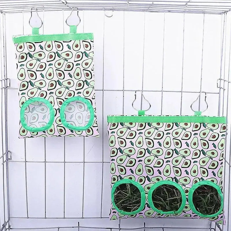 2/3 Holes Hanging Hay Bag for Bunny Guinea Pigs Small Animal Feeder Rabbit Food Dispensers Bag Cage Accessories Pet Feeding Bag - petguardiansupplies