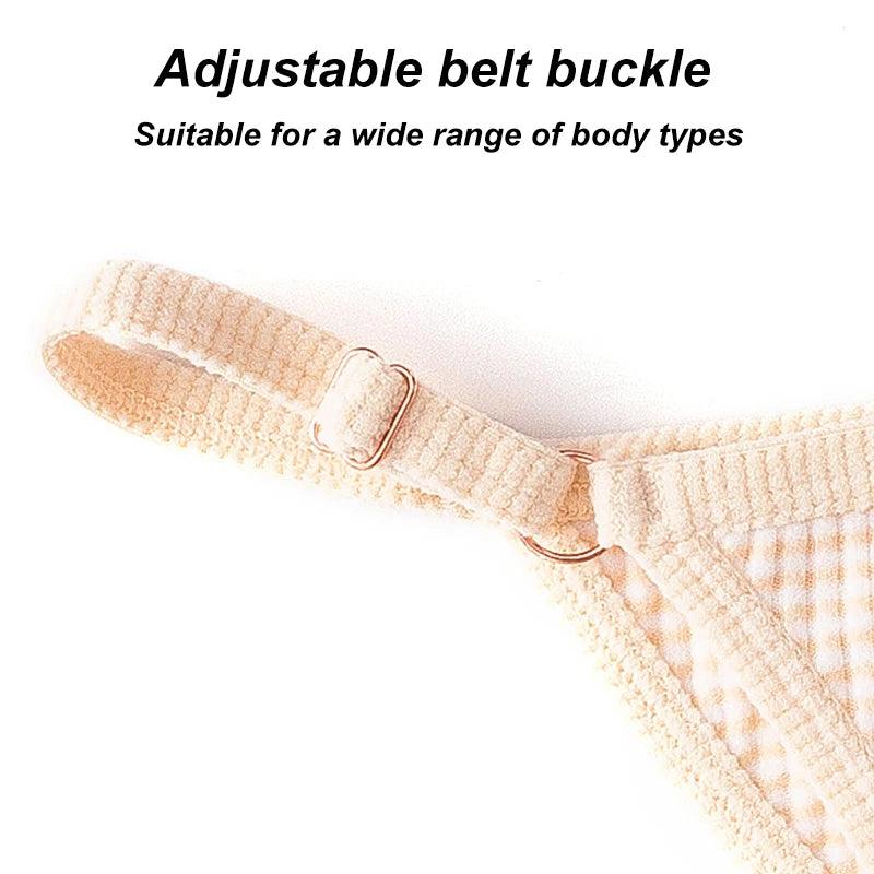 1pcs Cotton Women's Thongs Panties Sport Breathable Low Waist Underwear Lingerie Sexy Female Adjustable Buckle Stripe G-String - petguardiansupplies