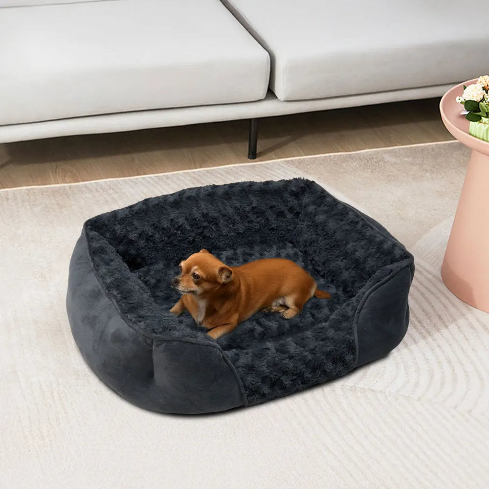 Livingandhome Soft Grey Pet Sleeping Bed for Small Medium Large  Removable Dogs Puppy Bed Pet Supplies - petguardiansupplies