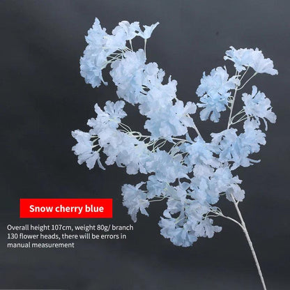 107CM Silk Hydrangea White Branch Snow All Over The Sky DIY Artificial Cherry Home Party Decoration Wedding Arch Decoration - petguardiansupplies