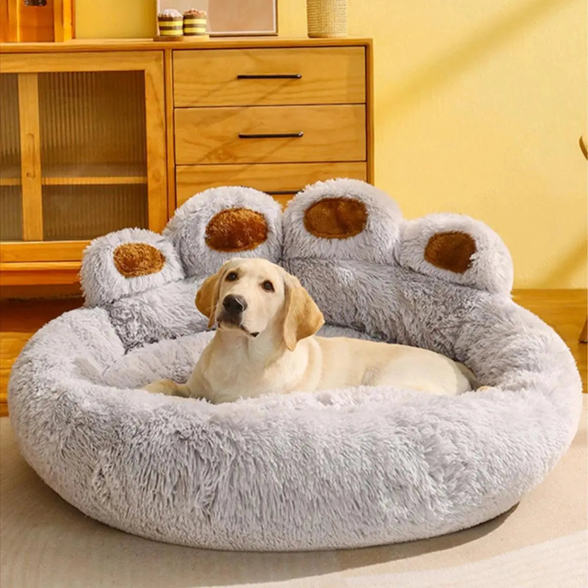 Fluffy Dog Bed Large Pet Products Dogs Beds Small Sofa Baskets Pets Kennel Mat Puppy Cats Supplies Basket Blanket Accessories - petguardiansupplies