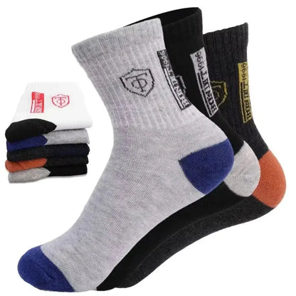 5Pairs Breathable Cotton Sports Stockings Men Bamboo Fiber Autumn and Winter Men Socks Sweat Absorption Deodorant Business Sox - petguardiansupplies