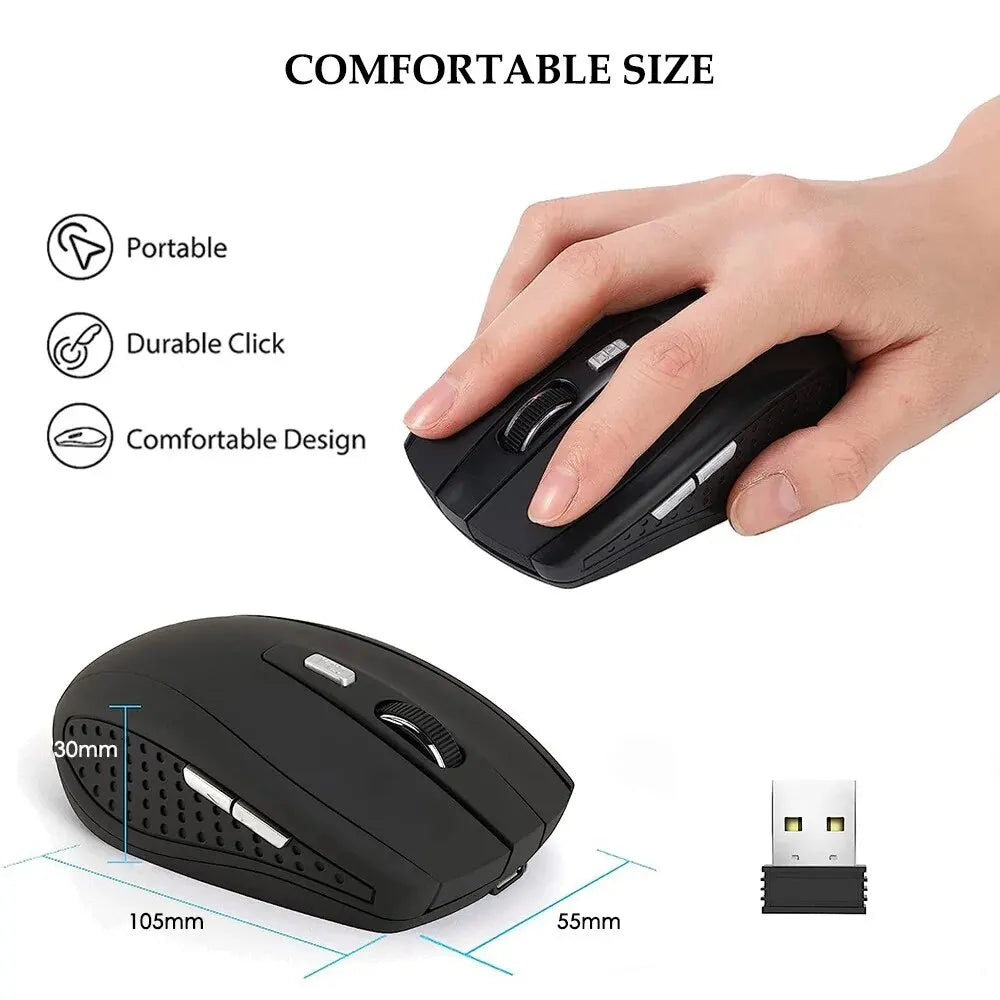 Wireless Mouse Silent Mouse 2.4G Portable Mobile Optical Office Mouse Adjustable DPI Levels for Notebook PC Laptop MacBook - petguardiansupplies