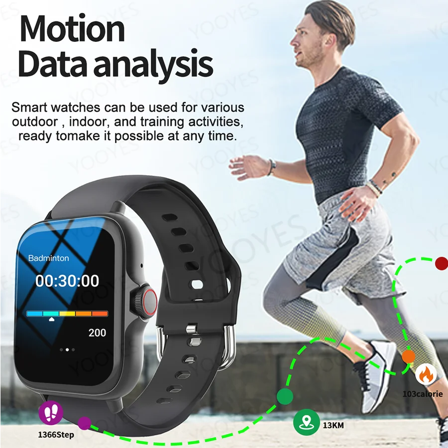 Outdoor sports smartwatch, wireless calling, information reminder, wallpaper change, men's and women's multifunctional sports wa - petguardiansupplies