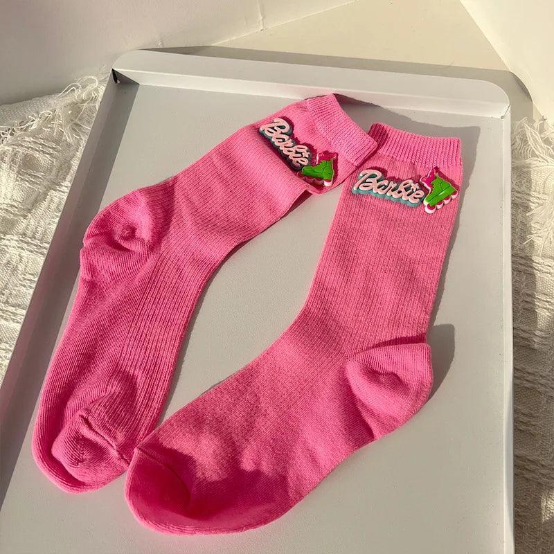 Kawali Anime Barbie Home Floor Socks Pink Fashion Sweet Warm Soft Comfortable Ins Cute Girls Gift Birthday Gift For Girlfriend - petguardiansupplies