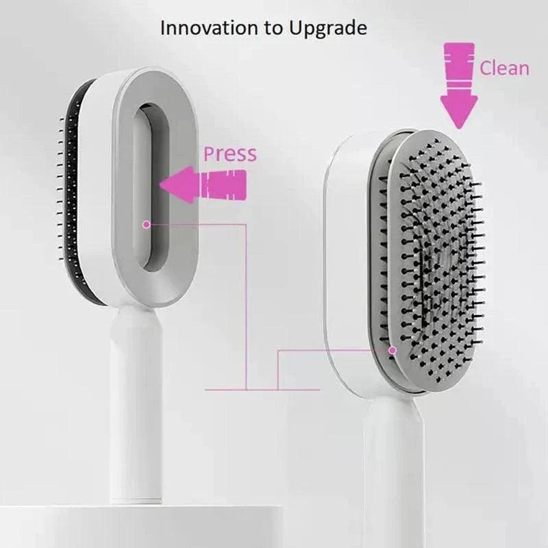 Self Cleaning Hair Brush, 3D Air Cushion Hair Brushes for Women, Airbag Massage Combs for Women, Hair Brush for Thick Hair - petguardiansupplies