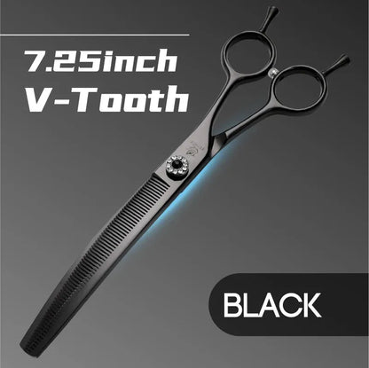 Fenice Professional JP440c 7 inch High quality Pet dog Grooming Scissors Curved thinning Shears Chunker Thinner Scissors - petguardiansupplies