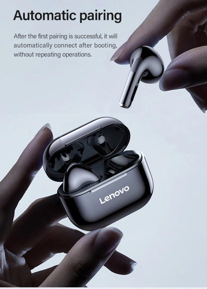 Lenovo LP40 Earphones TWS Wireless Bluetooth 5.0 Earbuds Bass Touch Control Stereo Noise Reduction Long Standby Original Choice - petguardiansupplies