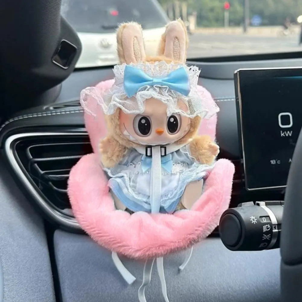 Labbubu Soft Doll Safety Seat for Car Cute Gifts - petguardiansupplies