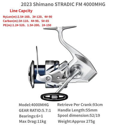 2023 Shimano STRADIC FM 1000S C2000S 2500S 2500SHG C3000 C3000HG C3000XG 3000MHG 4000MHG 4000XG C5000XG Spinning Fishing Reels - petguardiansupplies