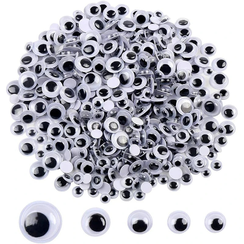 200/100PCS Self-Adhesive Wiggly Googly Doll Eye Movable Simulation Cartoon Animal Eyeball DIY Kindergarten Children Craft Supply - petguardiansupplies