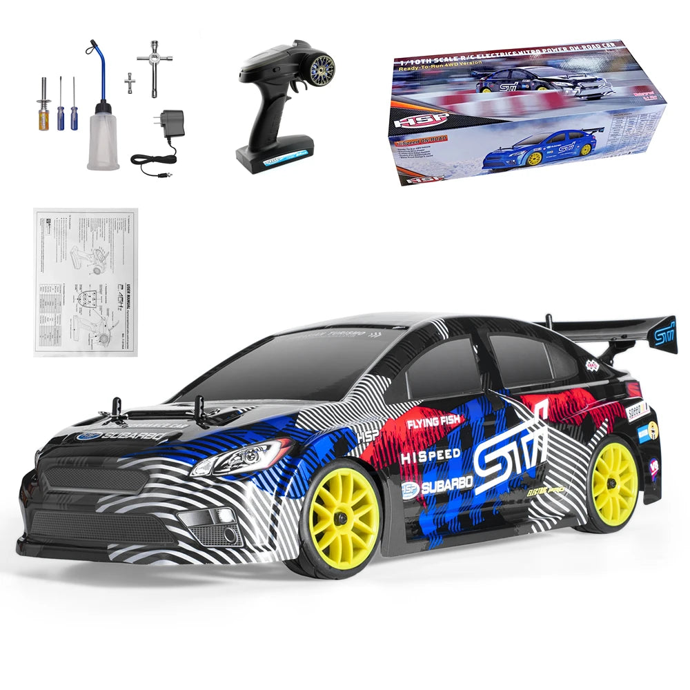 HSP RC Car 4wd 1:10 On Road Racing Two Speed Drift Vehicle Toys 4x4 Nitro Gas Power High Speed Hobby Remote Control Car - petguardiansupplies